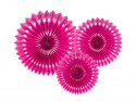 3 Rosettes décoratives - rose foncé - 20 -30cm