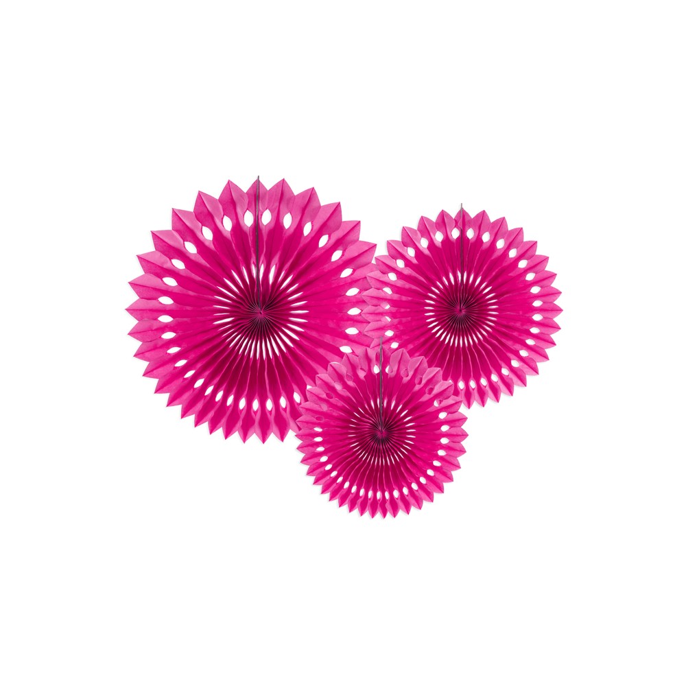3 Rosettes décoratives - rose foncé - 20 -30cm