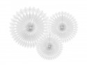 3 Rosettes décoratives - blanc - 20 -30 cm