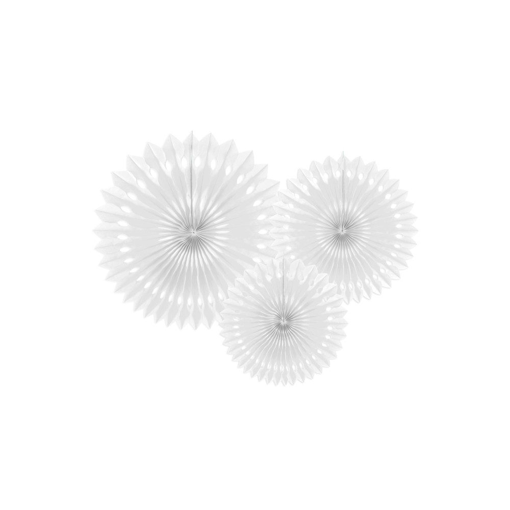 3 Rosettes décoratives - blanc - 20 -30 cm