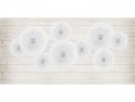 3 Rosettes décoratives - blanc - 20 -30 cm