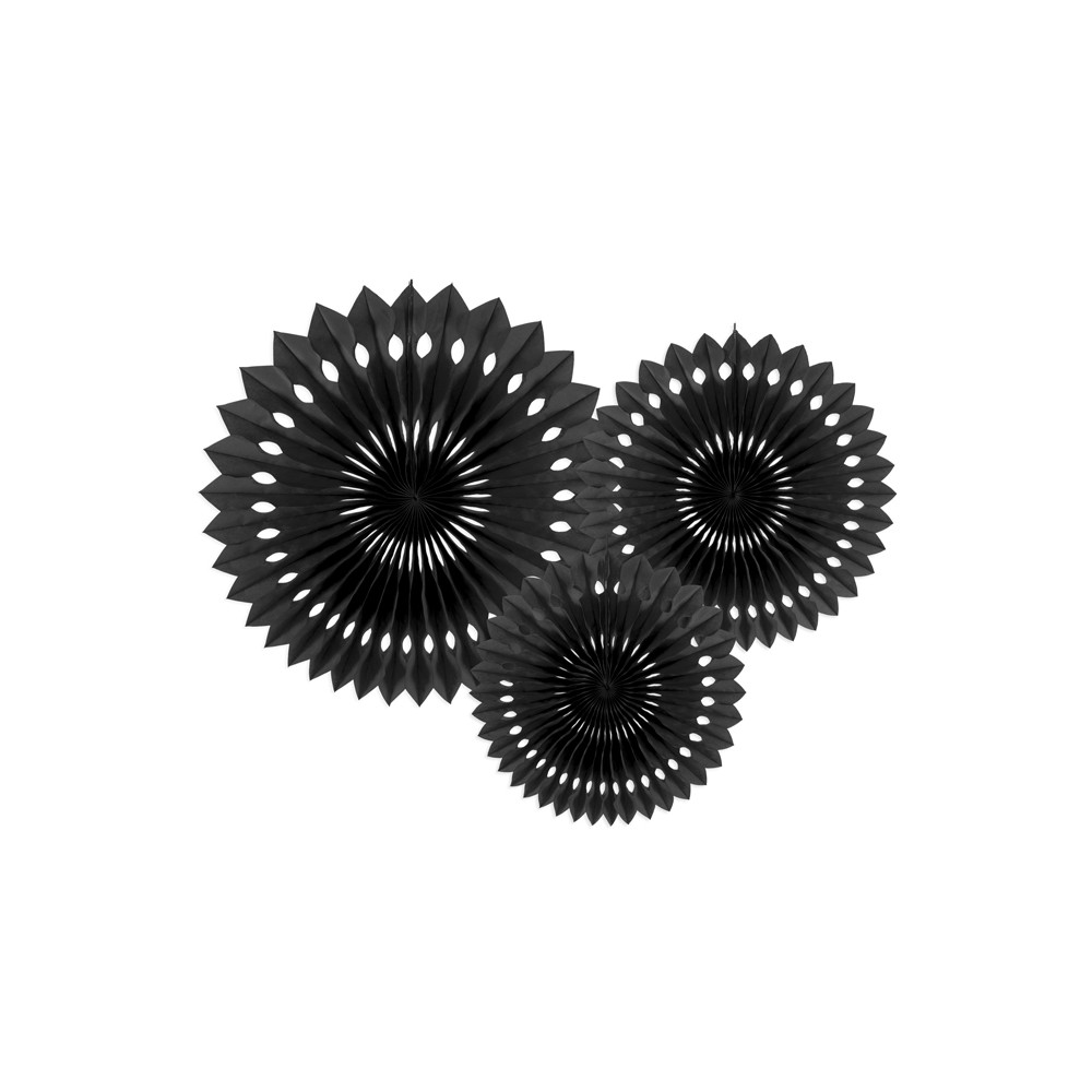 3 Rosettes décoratives - noir - 20 -30cm