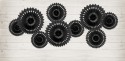 3 Rosettes décoratives - noir - 20 -30cm