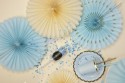 3 Rosettes décoratives - bleu clair - 20 -30cm