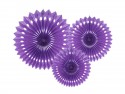 3 Rosettes décoratives - violet - 20 -30cm