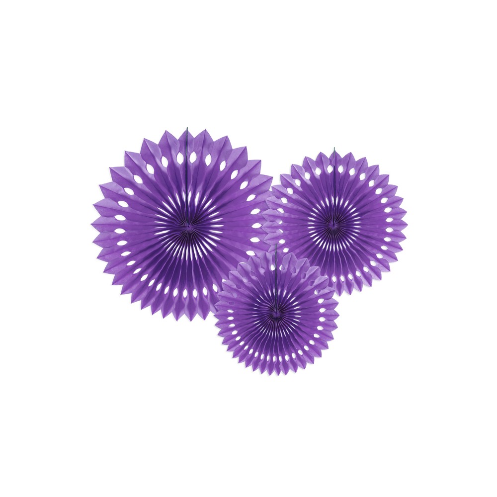 3 Rosettes décoratives - violet - 20 -30cm