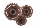 3 Rosettes décoratives - marron - 20 -30cm