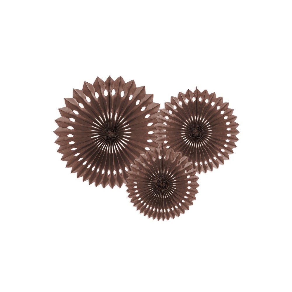 3 Rosettes décoratives - marron - 20 -30cm