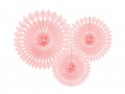 3 Rosettes décoratives - rose clair - 20 -30 cm