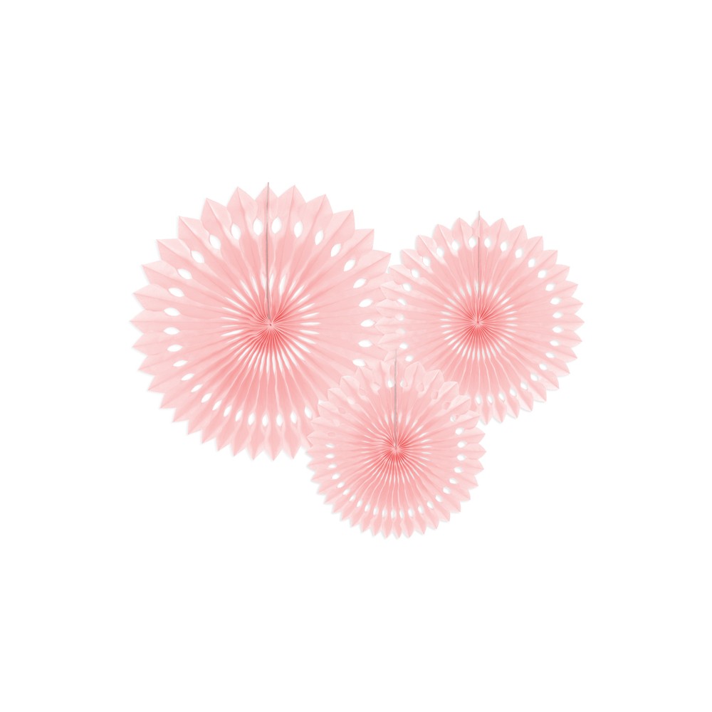 3 Rosettes décoratives - rose clair - 20 -30 cm