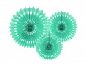 3 Rosettes décoratives - menthe - 20 -30cm
