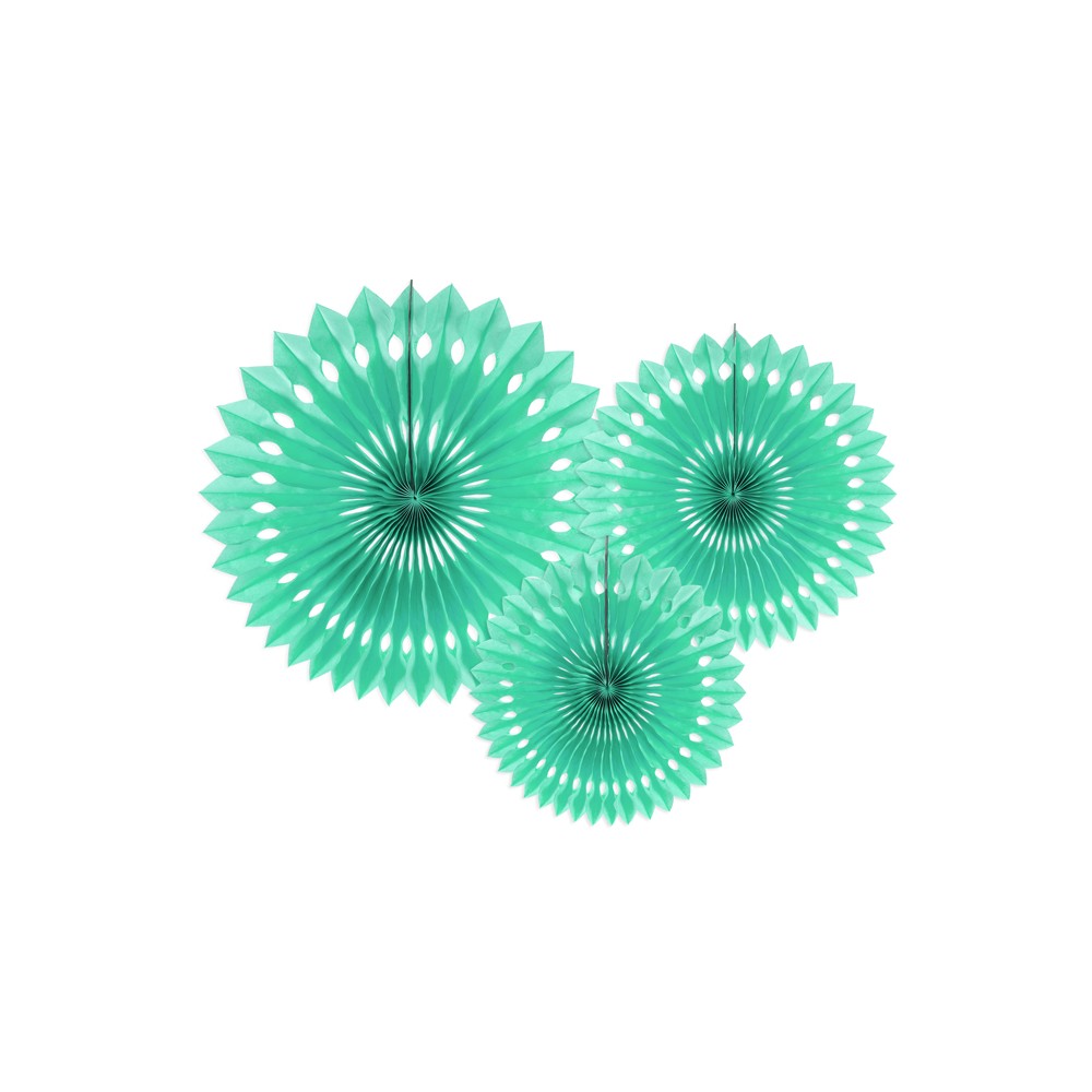 3 Rosettes décoratives - menthe - 20 -30cm