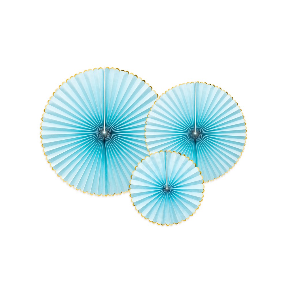 3 Rosettes décoratives Yummy - bleu clair