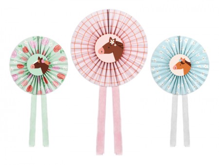 3 Rosettes décoratives - -...