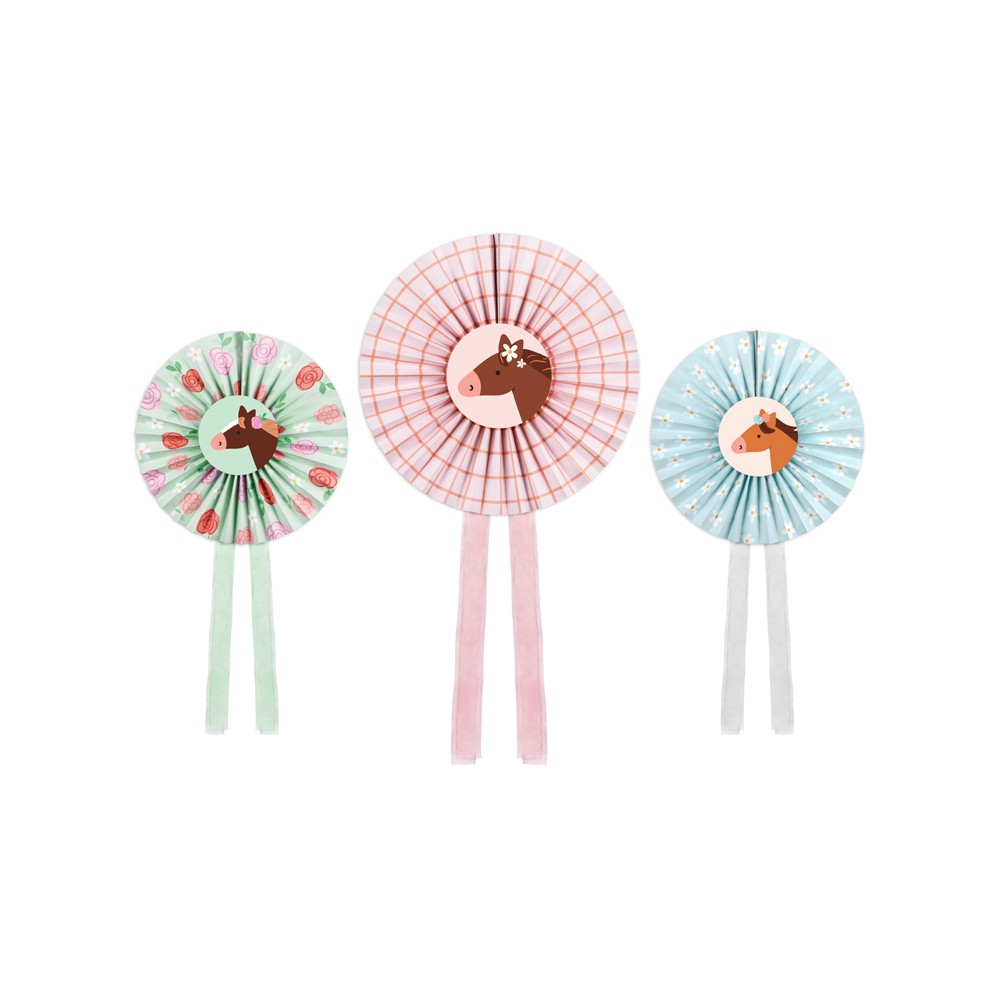 3 Rosettes décoratives - - cheval