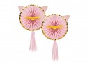 2 rosaces roses "chat"