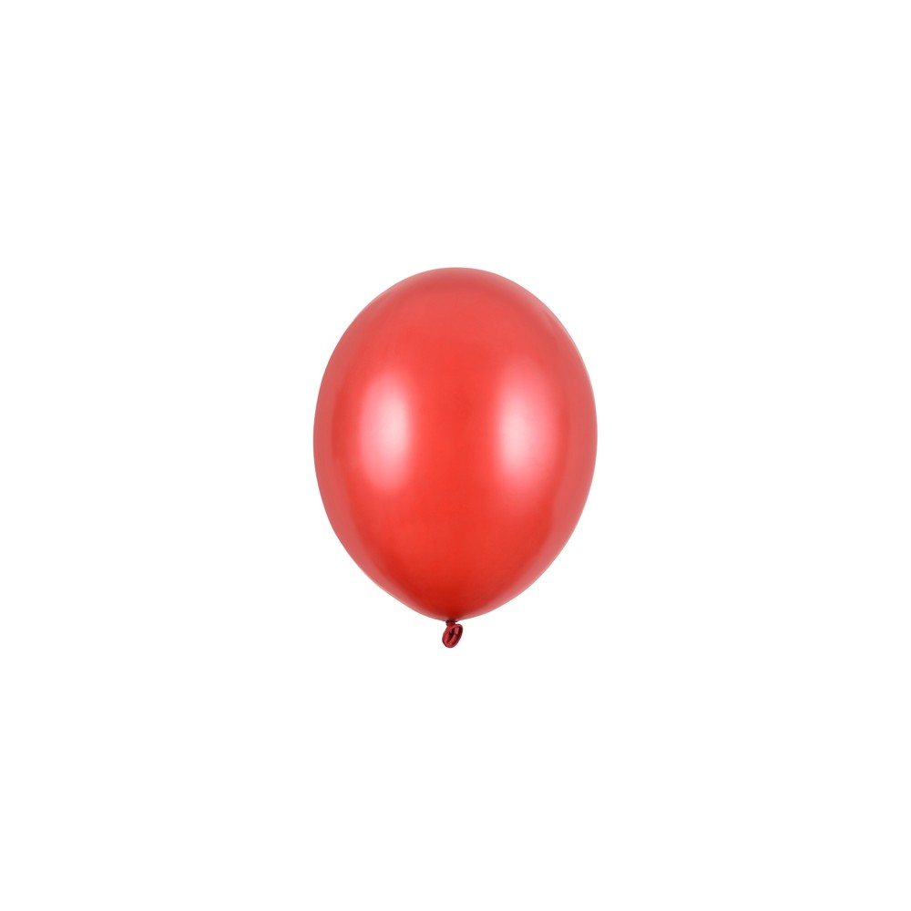 100 ballons en latex – Rouge coquelicot – Finition métallisée – 23 cm