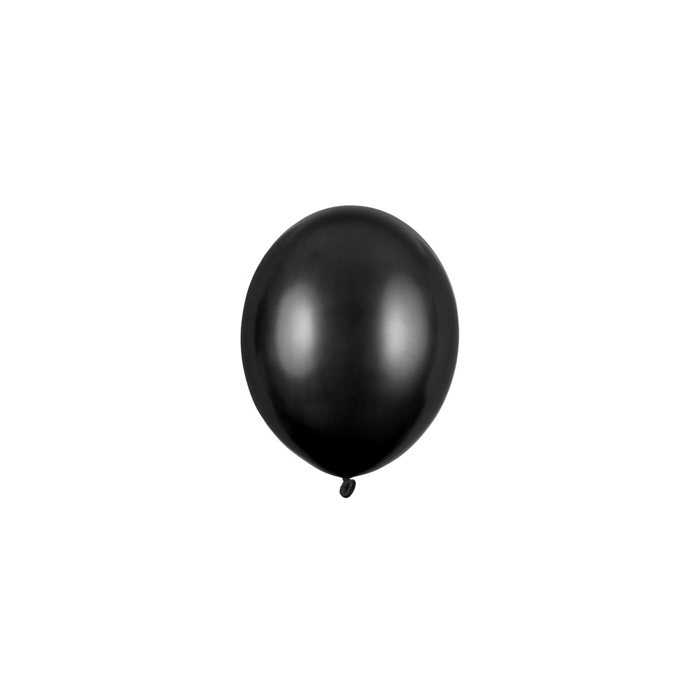 100 ballons en latex – Noir – Finition métallisée – 23 cm