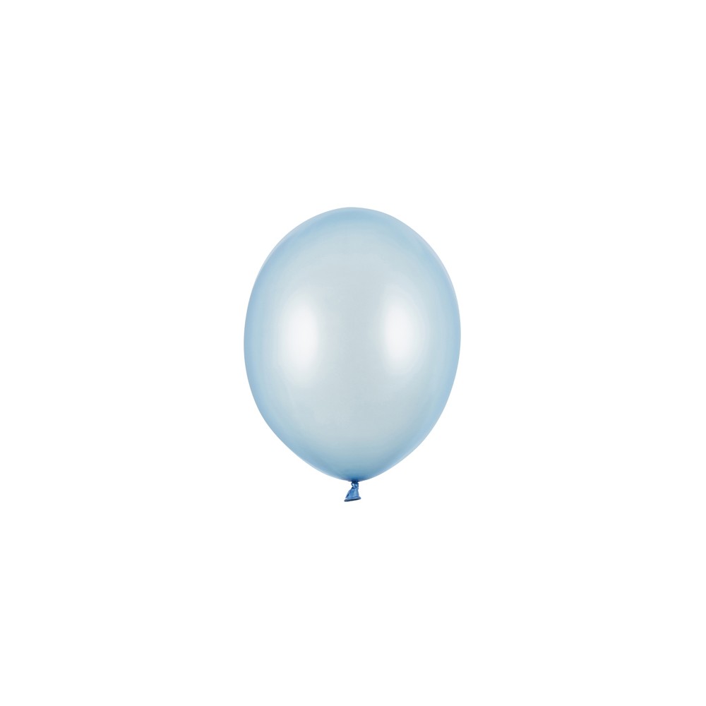 100 ballons en latex – Bleu bébé – Finition métallisée – 23 cm
