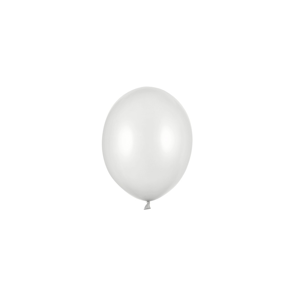 100 ballons en latex – Argent neige – Finition métallisée – 23 cm