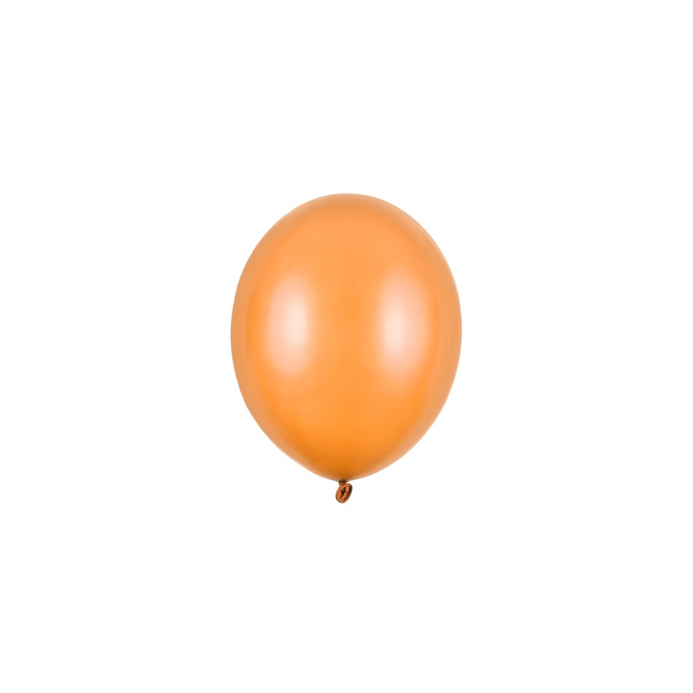10 ballons en latex – Orange mandarine – Finition métallisée – 27 cm