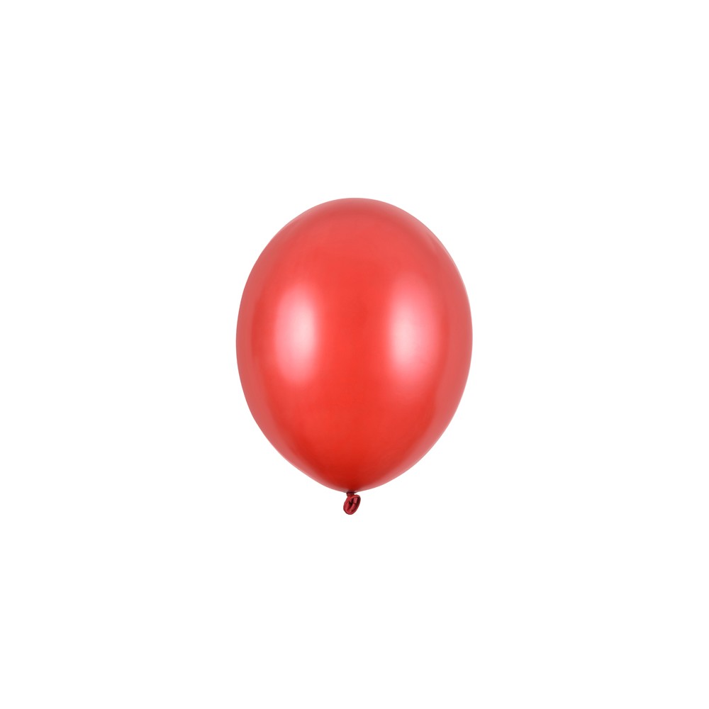 100 ballons en latex – Rouge coquelicot – Finition métallisée – 27 cm