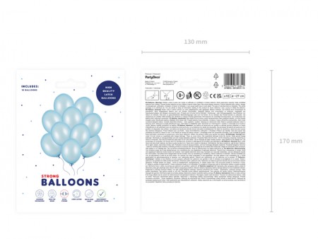 10 Ballons 27cm - bleu bébé...