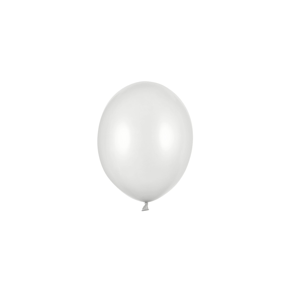 100 Ballons Strong 27cm - Neige argente métallique