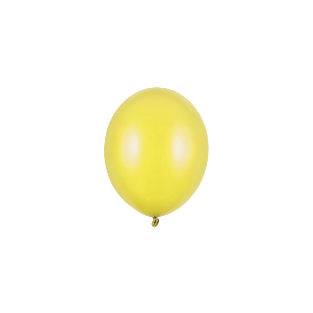 50 ballons en latex – Jaune citron – Finition métallisée – 27 cm