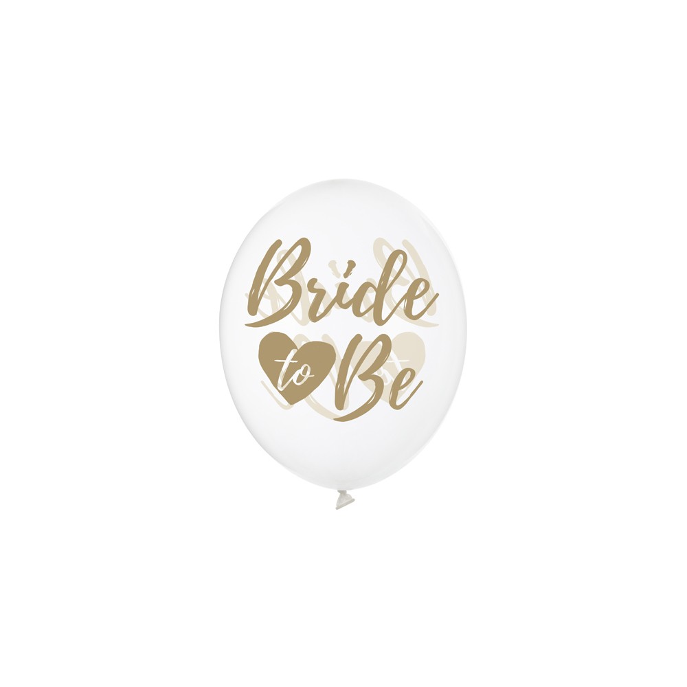 6 Ballons 30 cm - Future mariée - Cristal clair