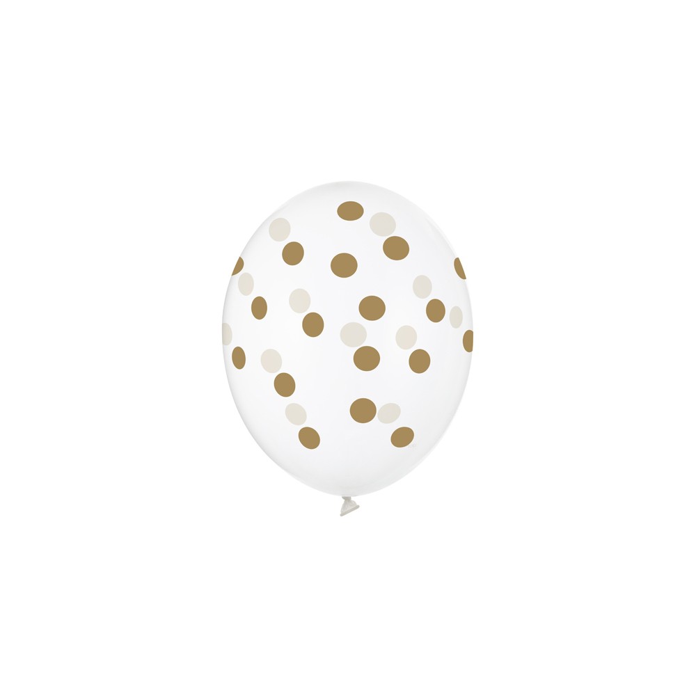 6 Ballons 30 cm - Pois - Cristal clair