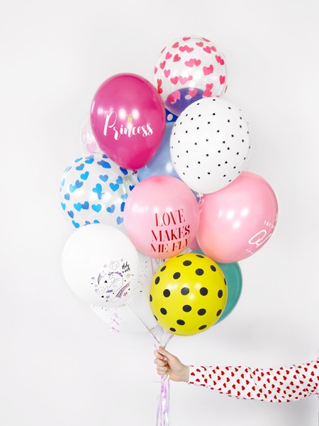 6 Ballons 30 cm - Coeurs -...