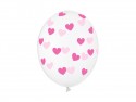 6 Ballons 30 cm - Coeurs - Cristal clair