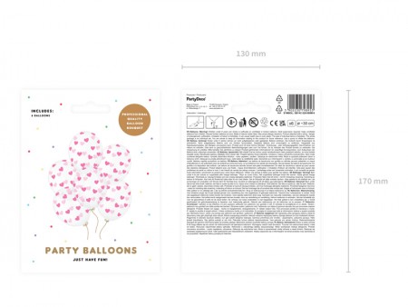 6 Ballons 30 cm - Coeurs -...