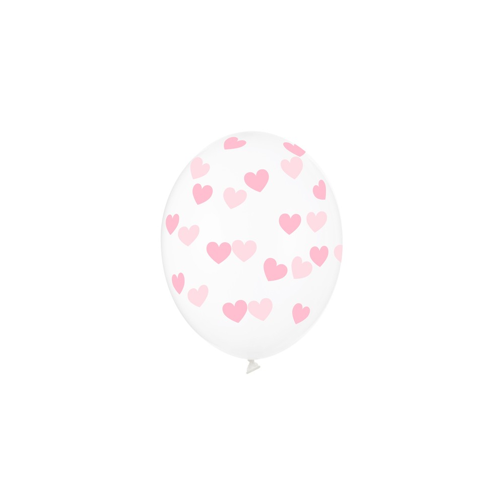 50 Ballons 30 cm - Coeurs - cristal clair