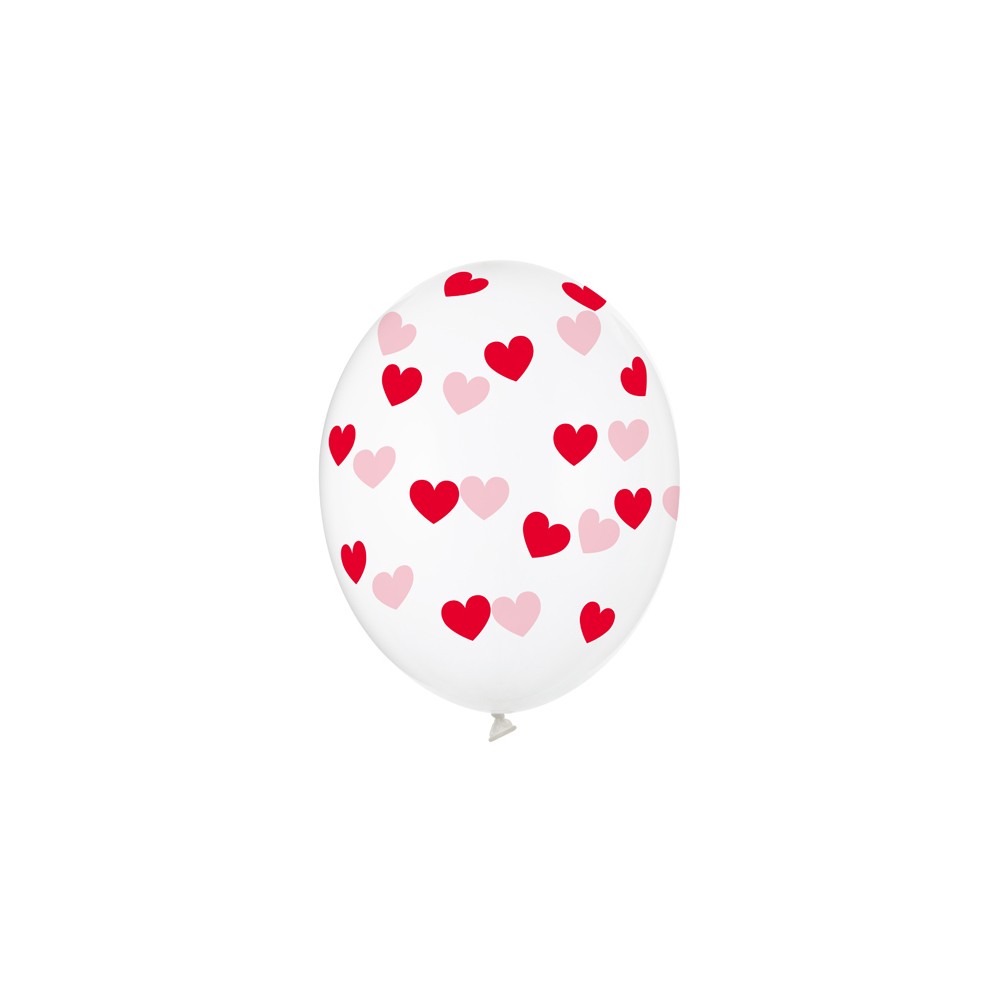 50 Ballons 30 cm - Coeurs - cristal clair