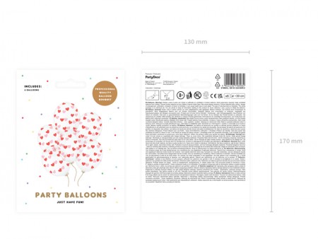 6 Ballons 30 cm - Coeurs -...