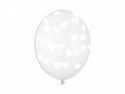 6 Ballons 30 cm - Coeurs - Cristal clair
