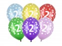 6 Ballons 30 cm - 2ème Anniversaire - Méllange métallique