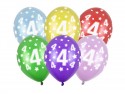 6 Ballons 30 cm - 4ème Anniversaire - Méllange métallique