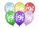 6 Ballons 30 cm - 9ème anniversaire - Méllange métallique