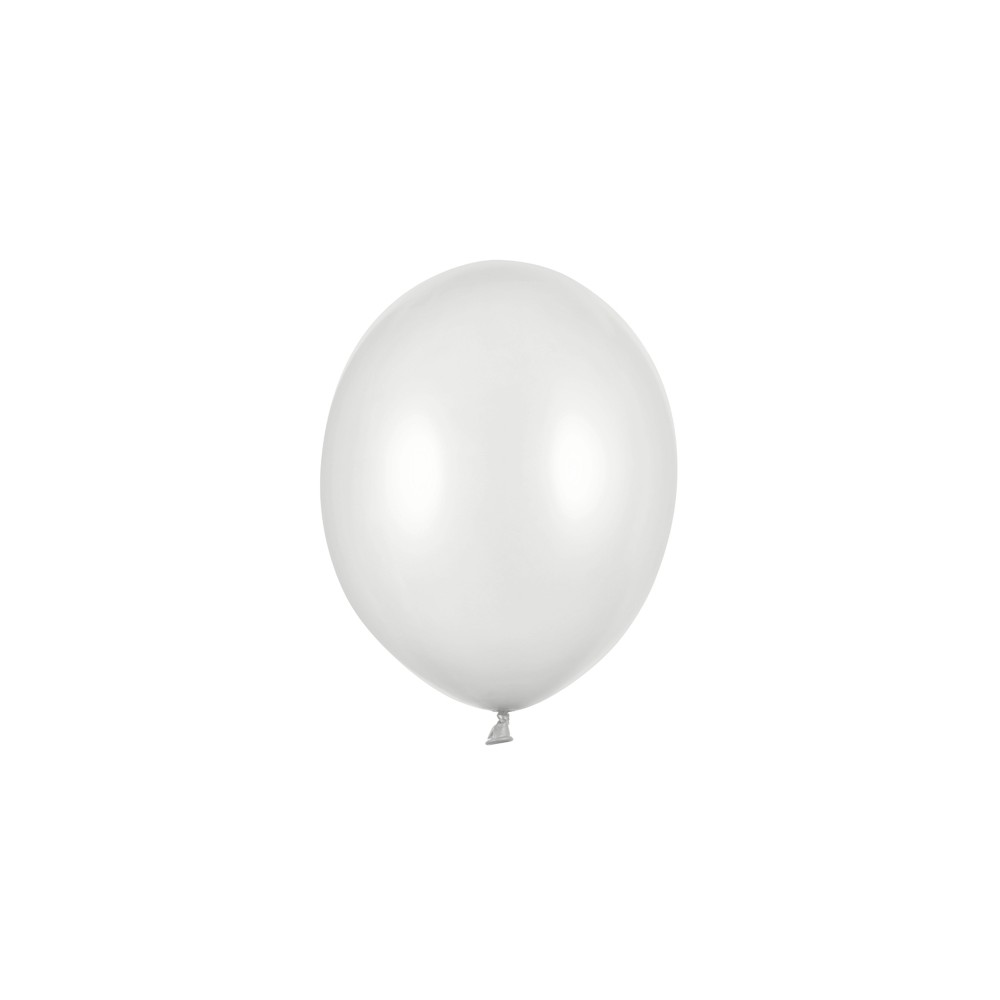 100 ballons en latex – Argent neige – Finition métallisée – 30 cm
