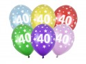 6 Ballons 30 cm - 40ème Anniversaire - Méllange métallique