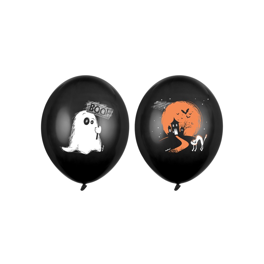 6 Ballons 30 cm - Fantà´me - Noir Paste