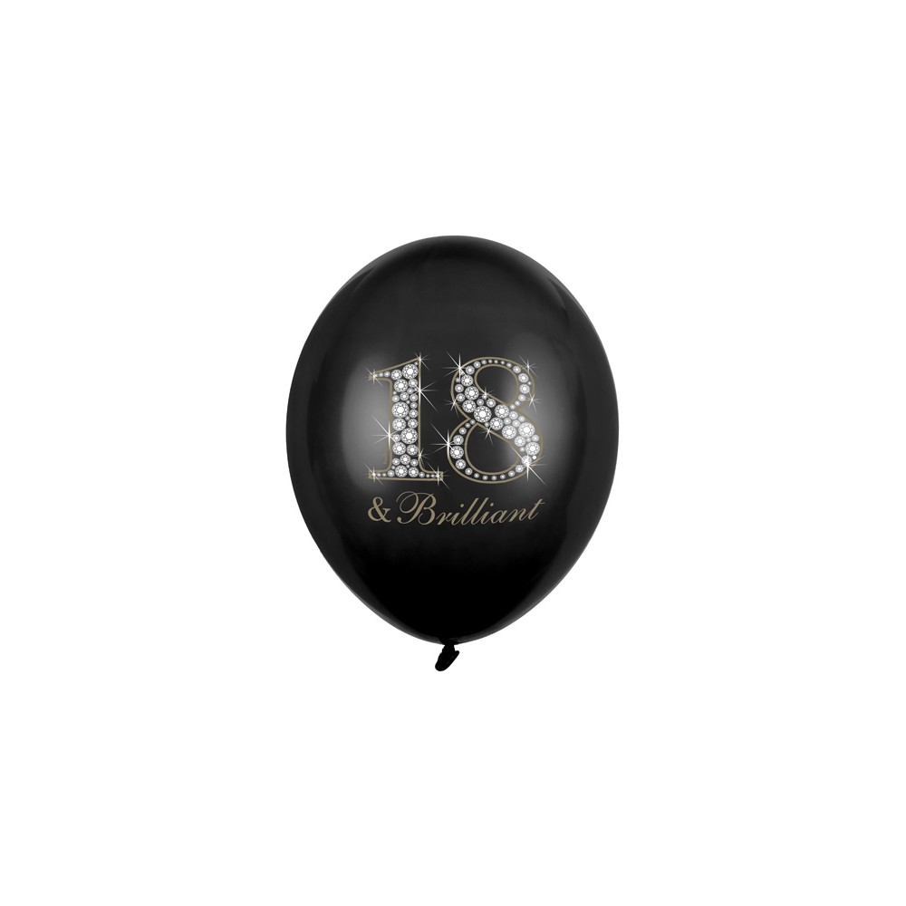 50 Ballons 30 cm - 18 & Brillant - Noir Pastel