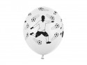 6 Ballons 30 cm - Footballeur et ballons - Blanc Pastel