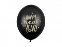 50 Ballons 30 cm - imprimé Happy New Year - Noir Pastel