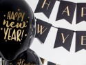 50 Ballons 30 cm - imprimé Happy New Year - Noir Pastel