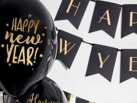 6 Ballons 30 cm - Happy New...