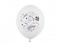 6 Ballons 30 cm - Licorne - Blanc pur pastel